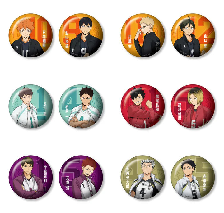 Happy Kuji Haikyu!! - J Prize Can Badge Complete Set of 6 Types