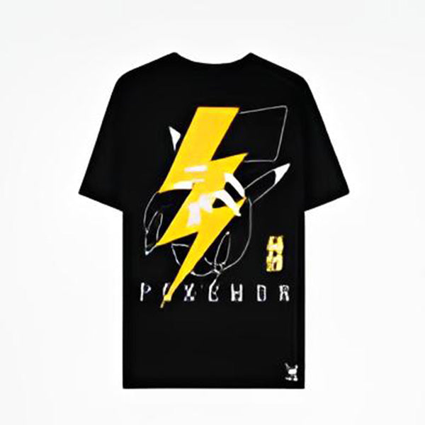 Pokemon T-Shirt Man: Pikachu Electrifying Line Art