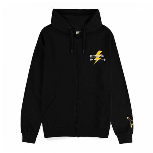 Pokemon Felpa Man: Pikachu Black BG Grey