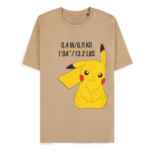 Pokemon T-Shirt Man: Beige Pikachu