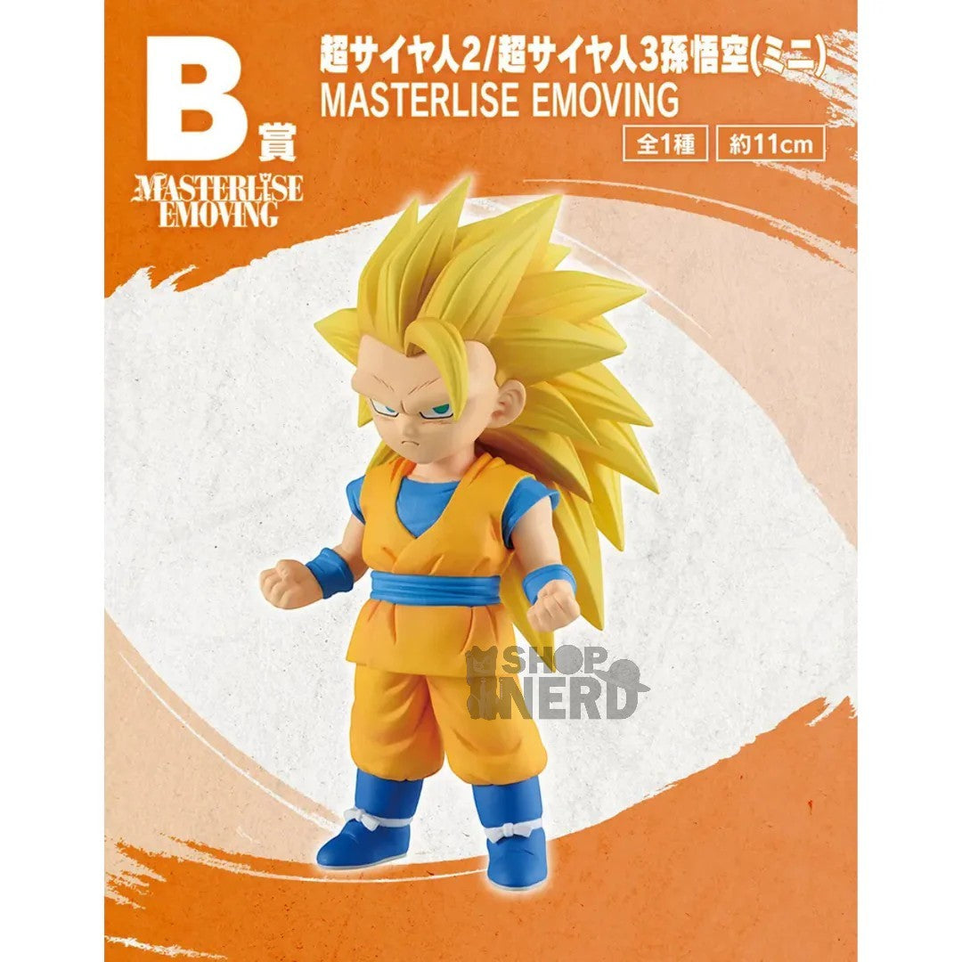 ICHIBAN KUJI DRAGON BALL DAIMA 2 - B PRIZE SUPER SAIYAN 2 AND SUPER SAIYAN 3 SON GOKU MINI MASTERLISE EMOVING