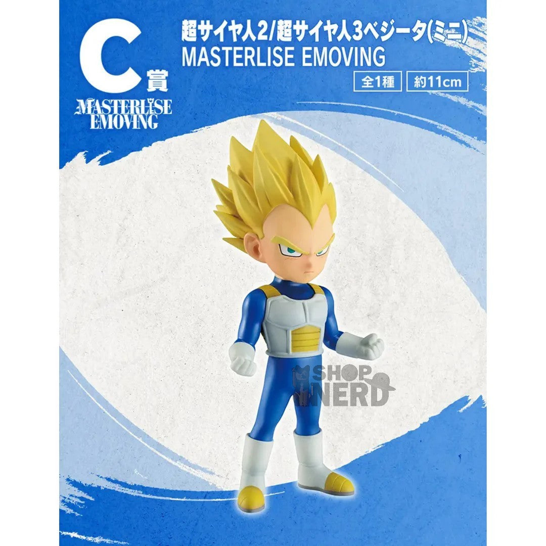 ICHIBAN KUJI DRAGON BALL DAIMA 2 - C PRIZE SUPER SAIYAN 2 AND SUPER SAIYAN 3 VEGETA MINI MASTERLISE EMOVING