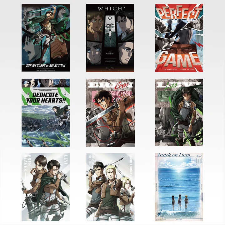 Ichiban Kuji Attack on Titan I'll Take Down the Beast Titan - F Prize Clear Poster Complete Set of 9 Types