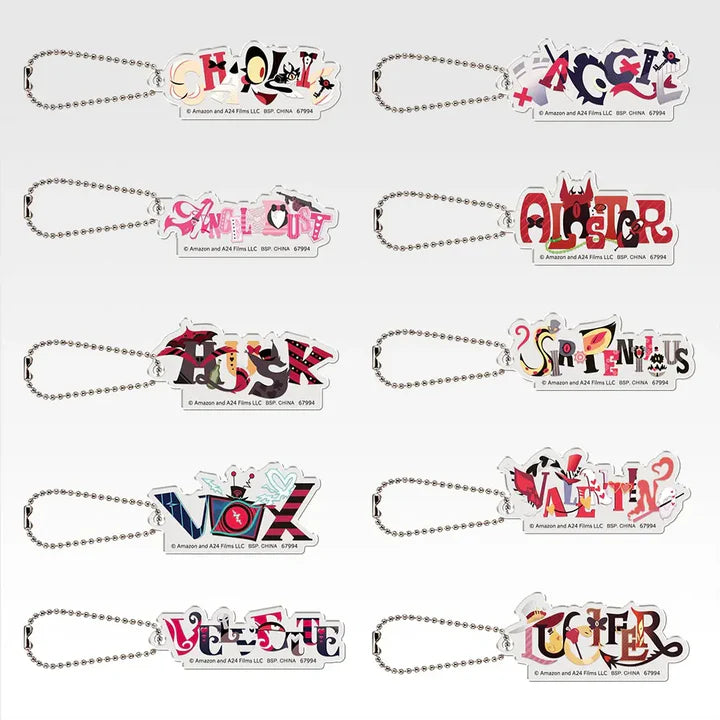 Ichiban Kuji Hazbin Hotel - H Prize Acrylic Charm Complete Set of 10 Types