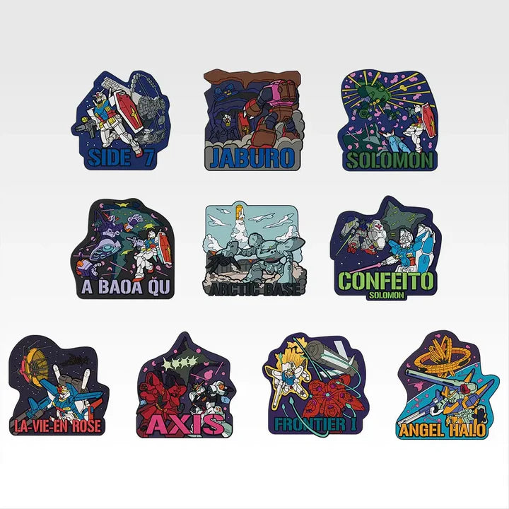 Ichiban Kuji Mobile Suit Gundam Universal Century Saga - E Prize Rubber Magnet Complete Set of 10 Types