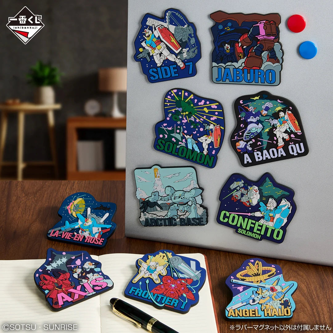 Ichiban Kuji Mobile Suit Gundam Universal Century Saga - E Prize Rubber Magnet Complete Set of 10 Types