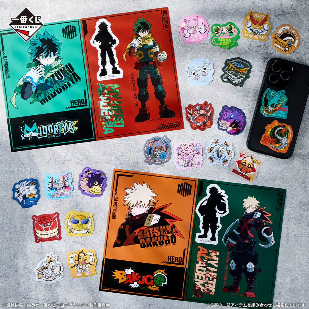 Ichiban Kuji My Hero Academia The Power of Weaving - G Prize Variety Sticker Complete Set of 10 Types
