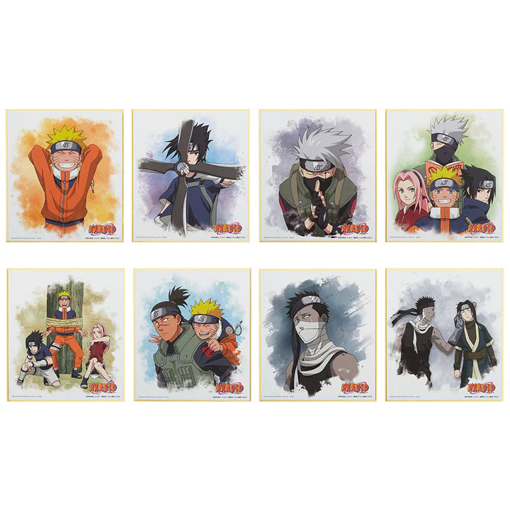 Ichiban Kuji Naruto Land of Waves - H Prize Mini Shikishi Complete Set of 8 Types