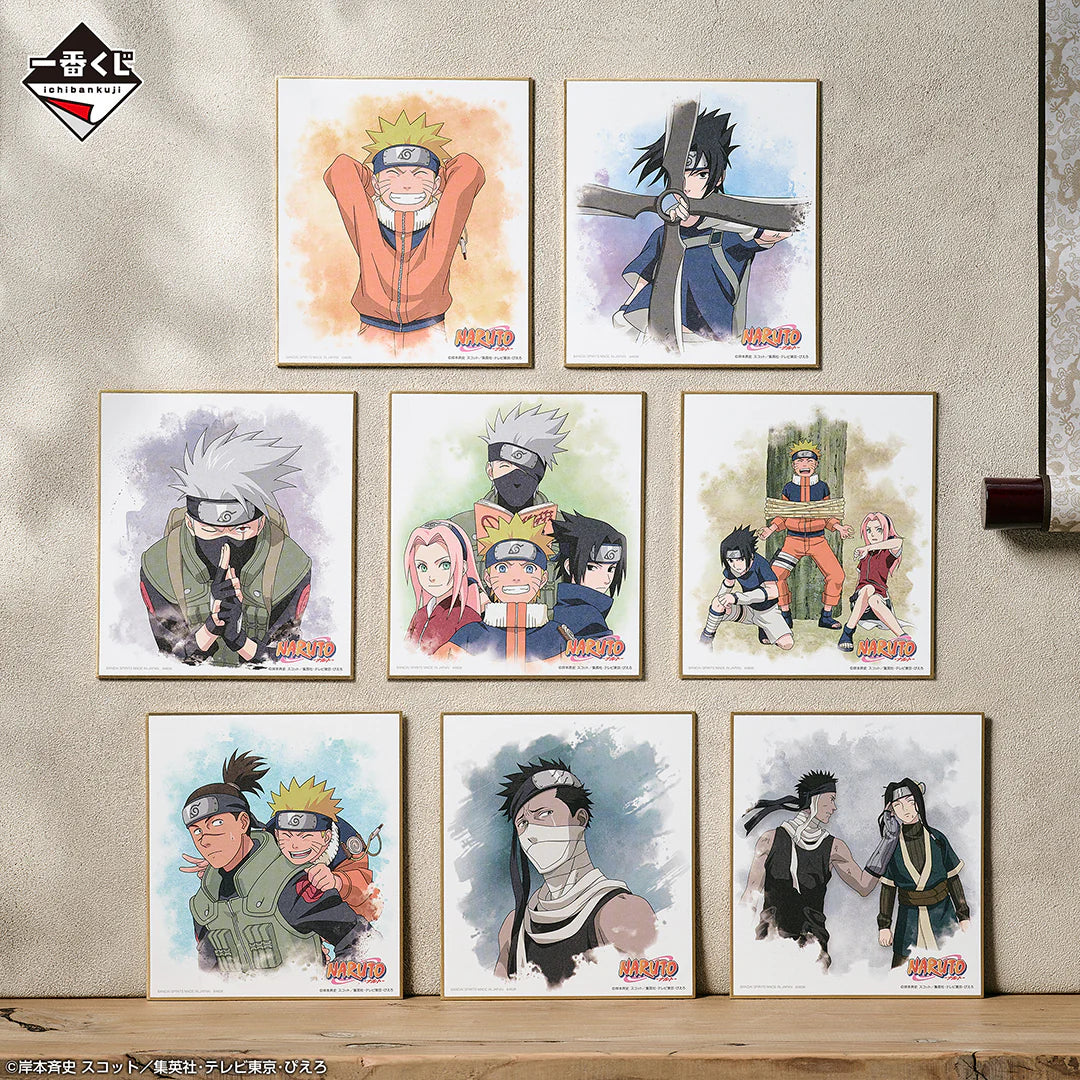 Ichiban Kuji Naruto Land of Waves - H Prize Mini Shikishi Complete Set of 8 Types