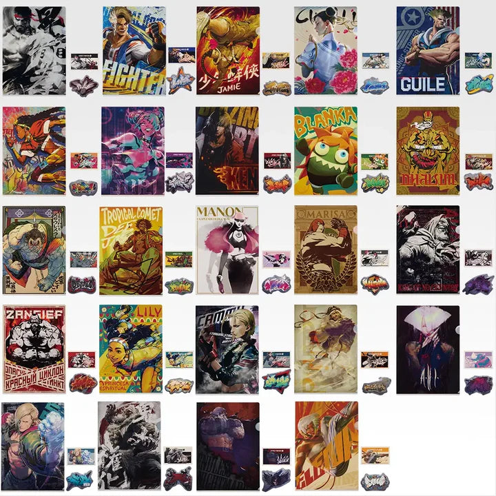 Ichiban Kuji Street Fighter 6 - H Prize Clear File & Sticker Complete Set of 24 Types