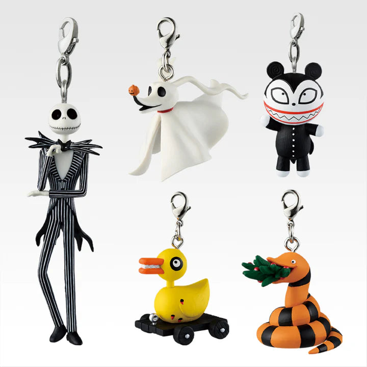 Ichiban Kuji Tim Burton's The Nightmare Before Christmas - E Prize A gift from Halloween Town Keychains Complete Set of 5