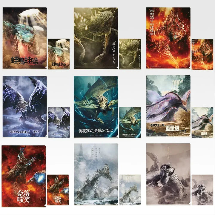 Ichiban Kuji Monster Hunter Wilds - G Prize Clear Files & Stickers Complete Set of 9 Types