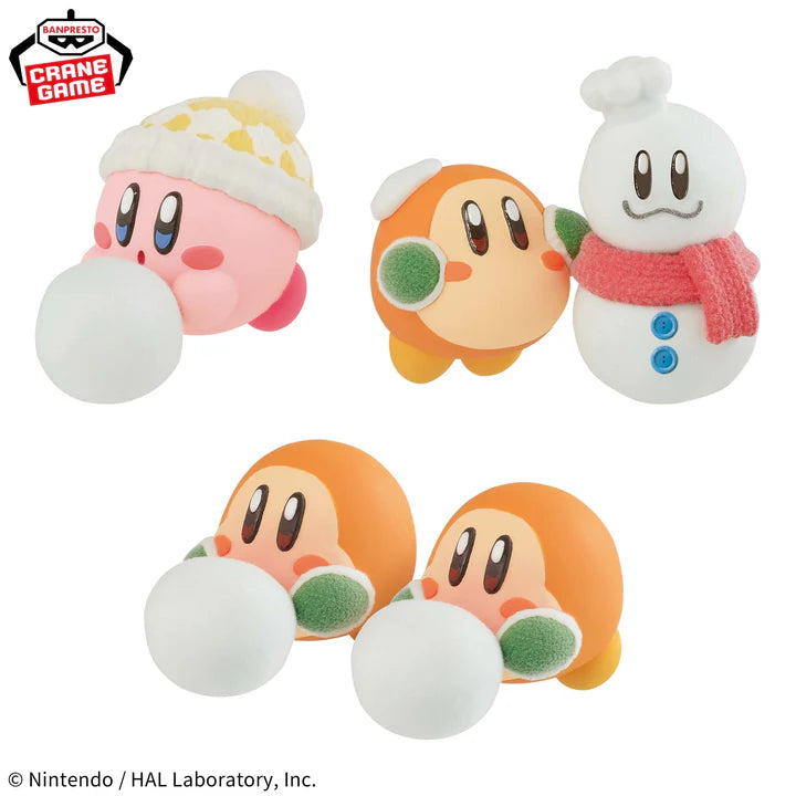 Kirby Fluffy Puffy - Kirby and Friends Play In The Snow Complete Set of 3 Types