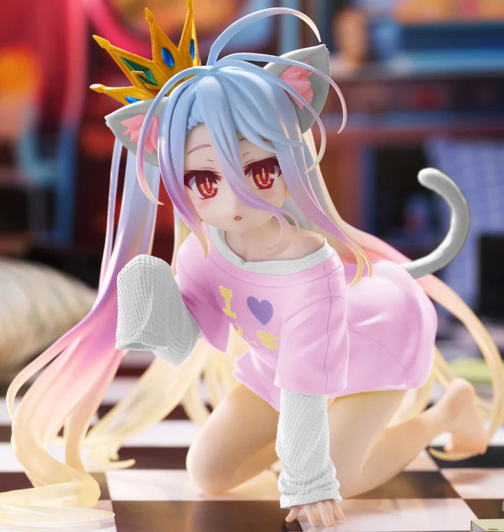 No   Game   No   Life   Desktop   Cute   Figure   -   Shiro   Cat   Ear   Shirt   Ver.