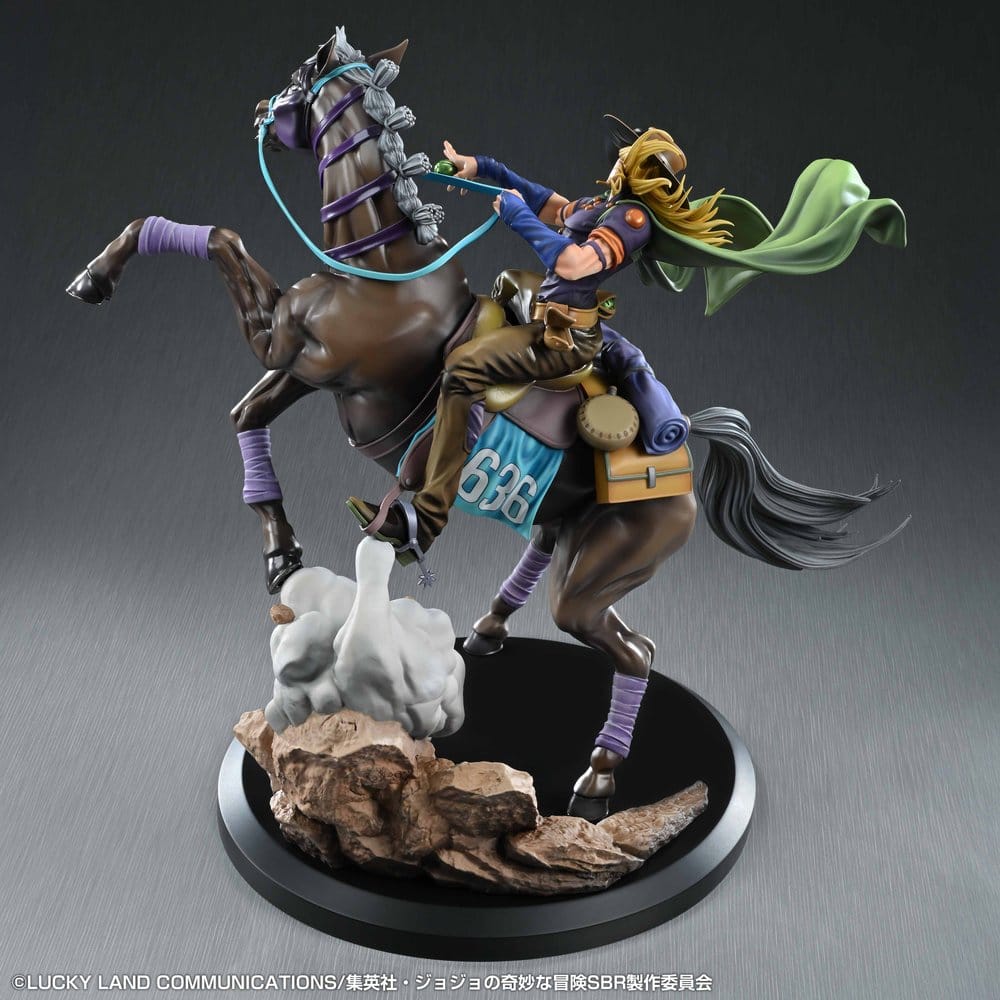 Jojo's Bizarre Adventure Part.VII Steel Ball Run Super Action Statue - Gyro Zeppeli & Valkyrie