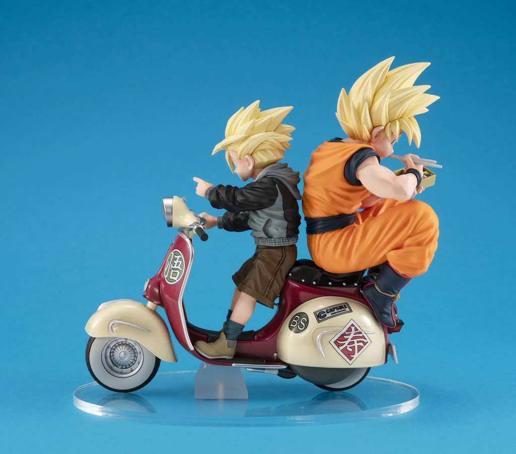 Son Goku SS & Son Gohan SS & Motorbike Diorama Dragonball Z 05 Desktop Real McCoy