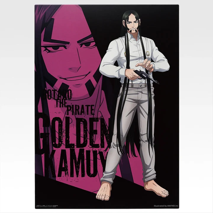 Ichiban   Kuji   Golden   Kamuy   Gold   Nugget   Scramble   -   D   Prize   Illustration   Board   Complete   Set   of   3   Types