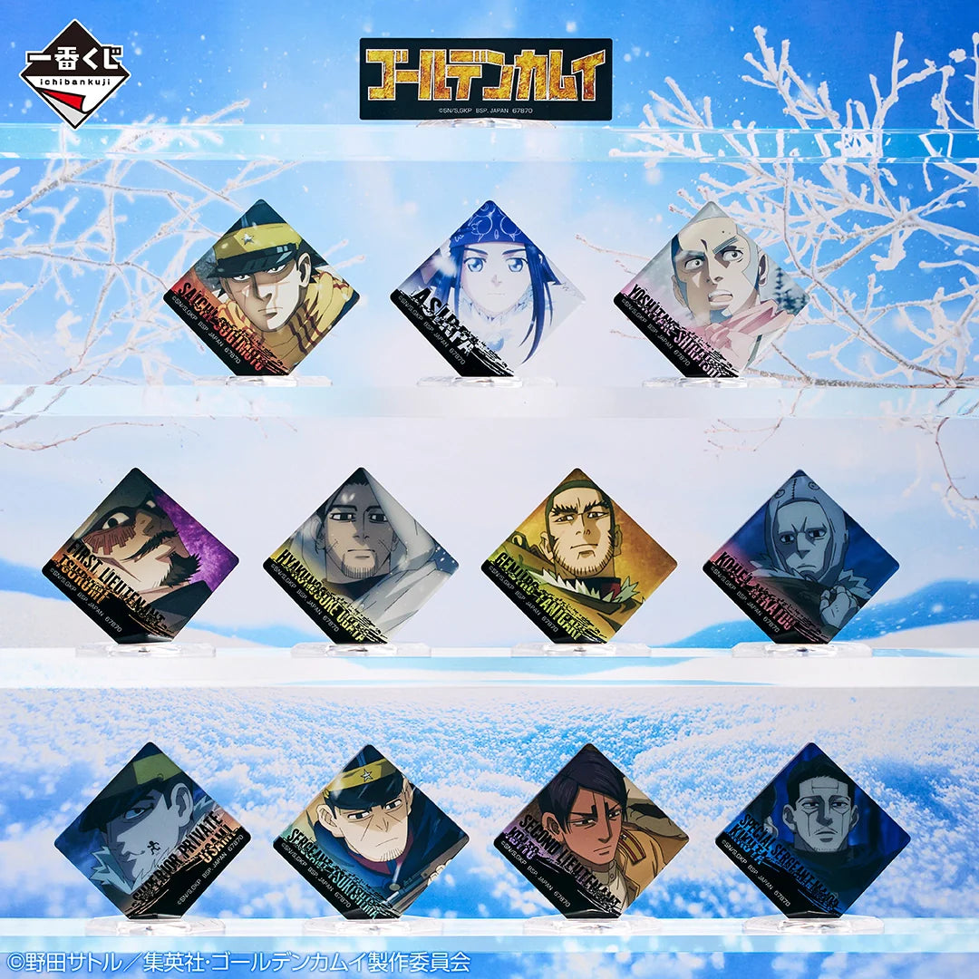 Ichiban   Kuji   Golden   Kamuy   Gold   Nugget   Scramble   -   H   Prize   Acrylic   Stand   Complete   Set   of   12   Types