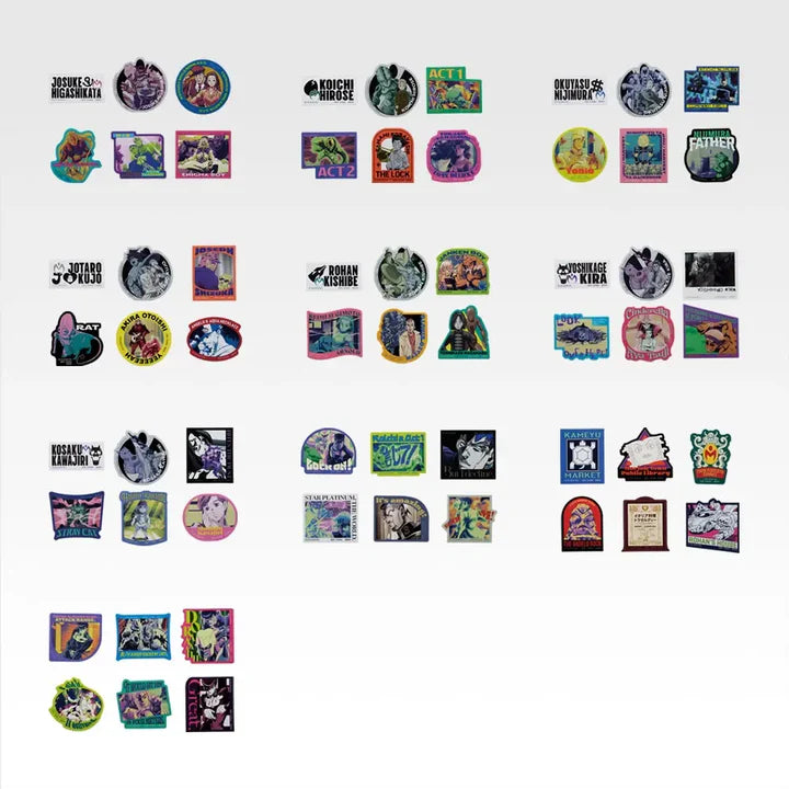 Ichiban   Kuji   JoJo's   Bizarre   Adventure   Diamond   is   Unbreakable   STAND   RUSH!   -   J   Prize   Sticker   Collection   Complete   Set   of   10   Types