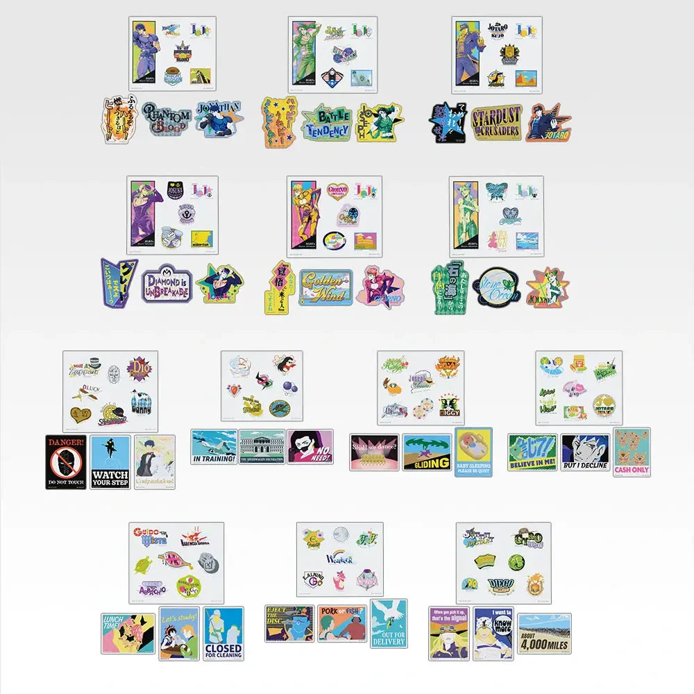 Ichiban   Kuji   JoJo's   Bizarre   Adventure   The   Gathering   Of   STARS   -   L   Prize   Sticker   Collection   Complete   Set   Of   13   Types