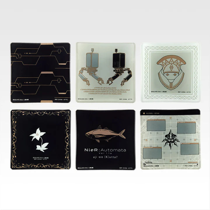 Ichiban   Kuji   Nier   Automata   Ver   1.1a   Glory   to   Humanity   -   G   Prize   Glass   Plate   Complete   Set   of   6   Types