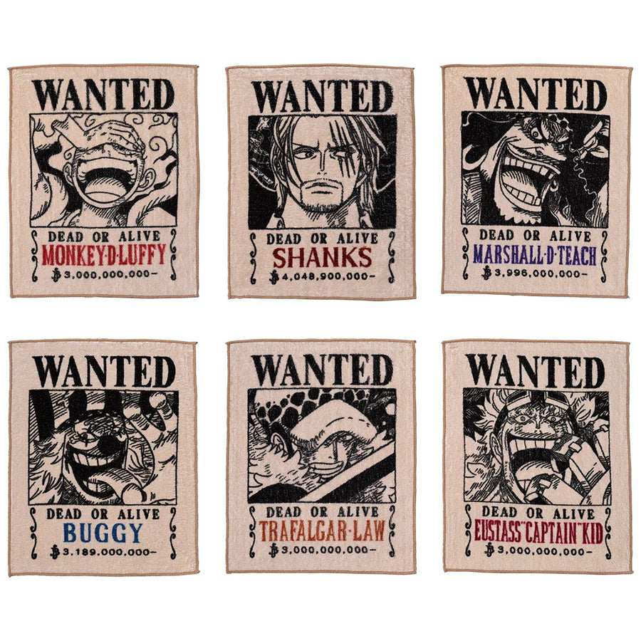 Ichiban   Kuji   One   Piece   Takumi   no   Keifu   Hakyoku   -   F   Prize   Wanted   Poster   Hand   Towel   Complete   Set   of   6   Types
