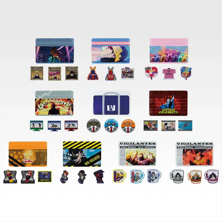 Ichiban   Kuji   Vigilantes   My   Hero   Academia   ILLEGALS   -   H   Prize   Zipper   Bag   &   Stickers   Complete   Set   of   10   Types