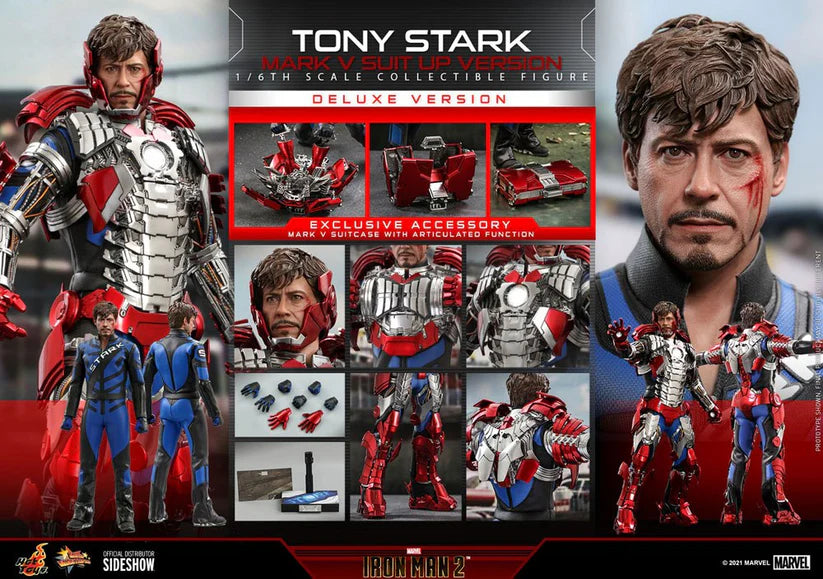 Iron Man 2 Movie Tony Stark (Mark V Suit Up Version) Deluxe hot toys