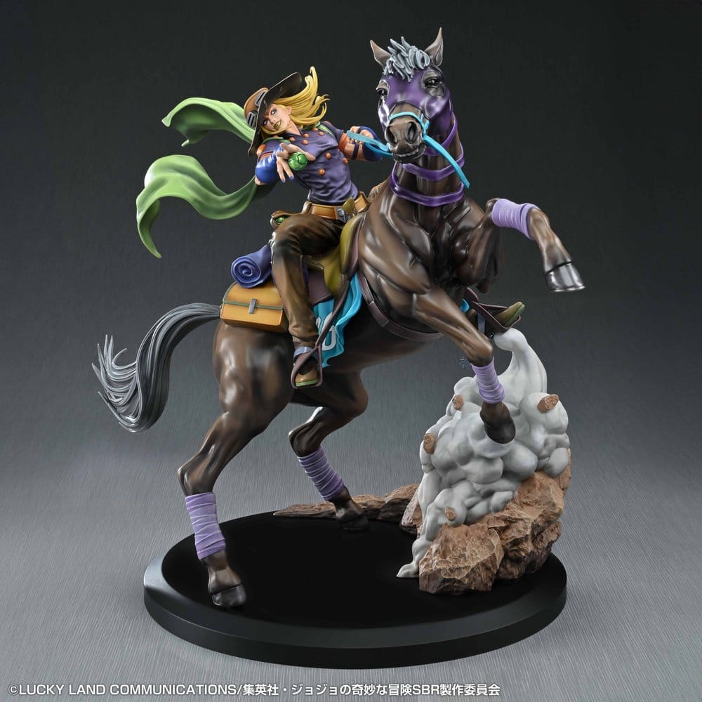 Jojo's Bizarre Adventure Part.VII Steel Ball Run Super Action Statue - Gyro Zeppeli & Valkyrie