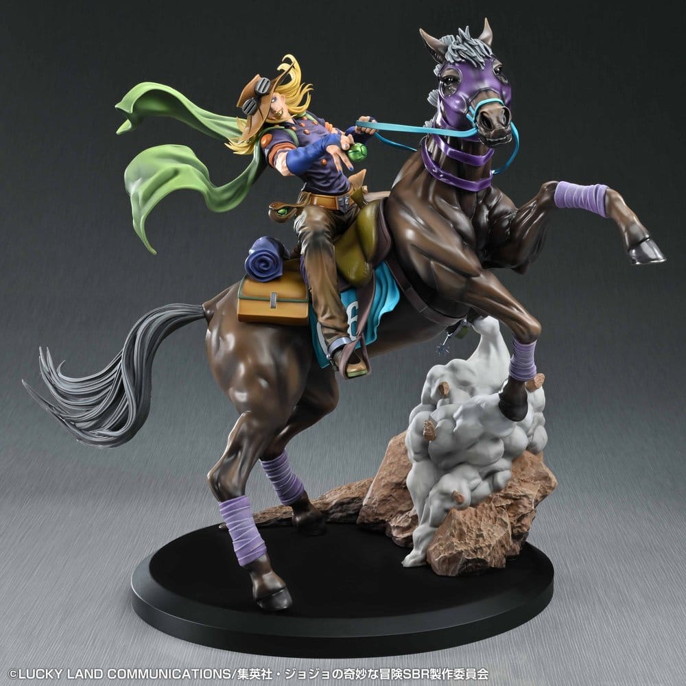Jojo's Bizarre Adventure Part.VII Steel Ball Run Super Action Statue - Gyro Zeppeli & Valkyrie