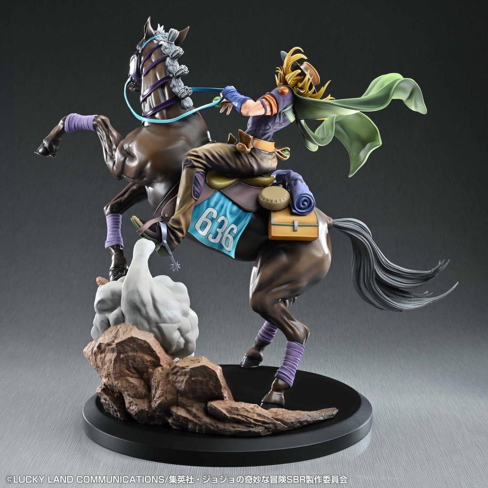 Jojo's Bizarre Adventure Part.VII Steel Ball Run Super Action Statue - Gyro Zeppeli & Valkyrie